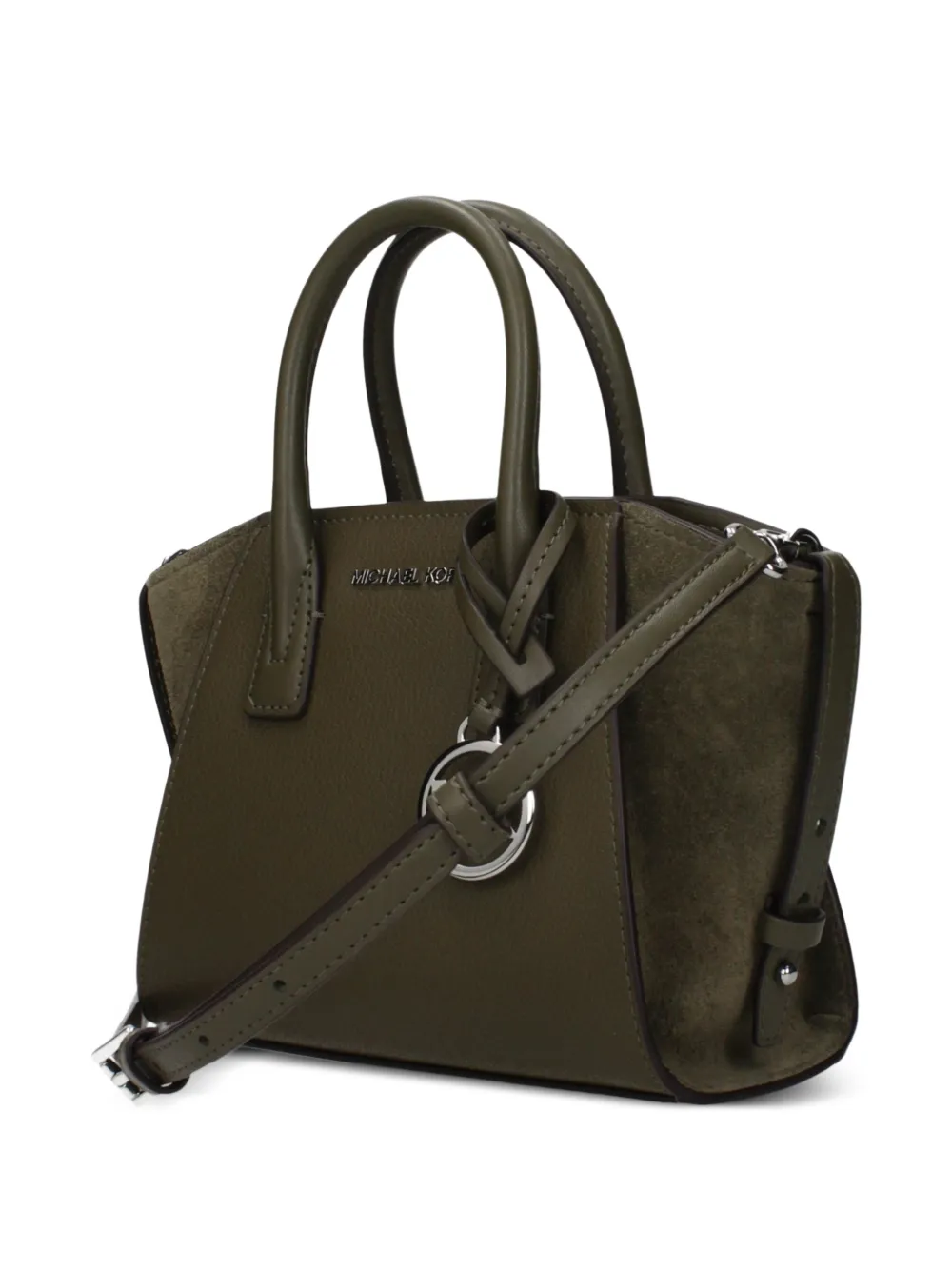 Michael Kors Avril mini-shopper met suède vlakken Groen