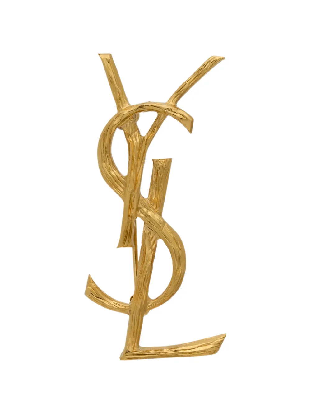 Saint Laurent textured-finish brooch - Gold