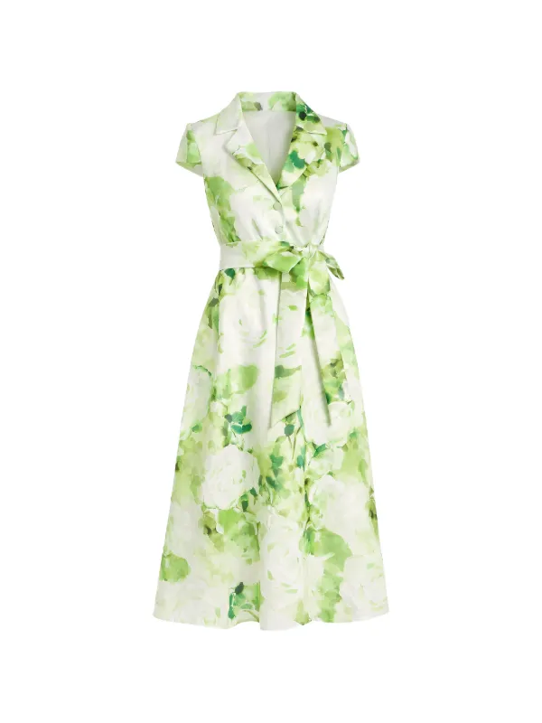badgley mischka dress green Green Cascade Gown by Badgley Mischka