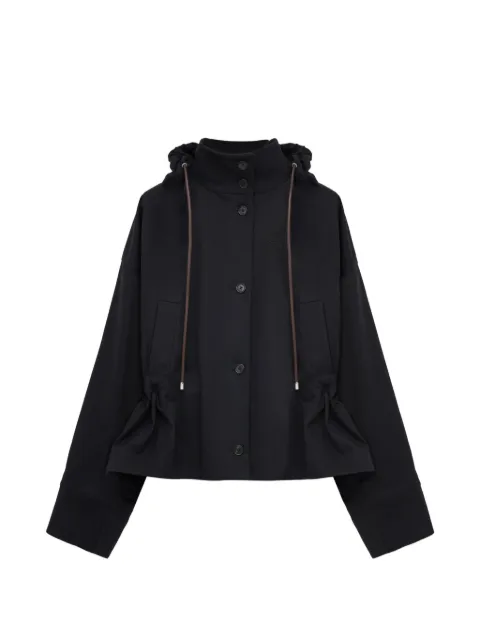LOEWE hooded button-fastening jacket