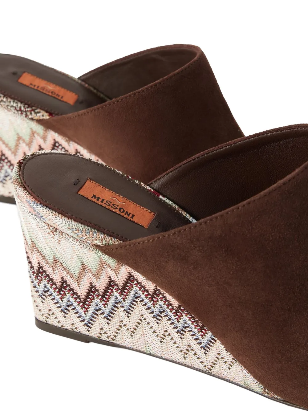 Missoni chevron-knit suede mules Bruin