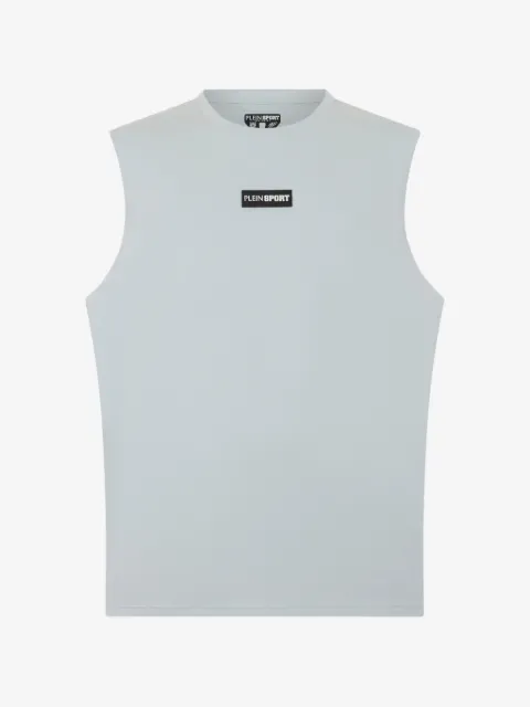 Plein Sport slub logo-patch tank top