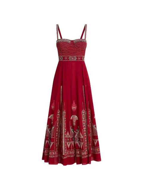Emporio Sirenuse embroidered-detail sleeveless dress