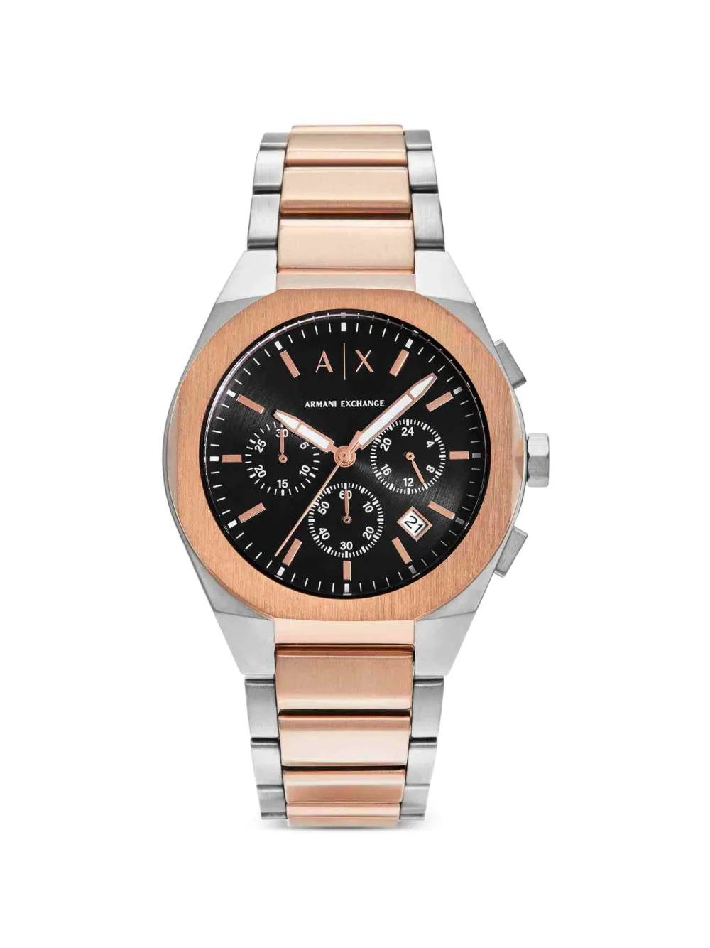 Armani Exchange three-hand two-tone 34 mm watch - Schwarz