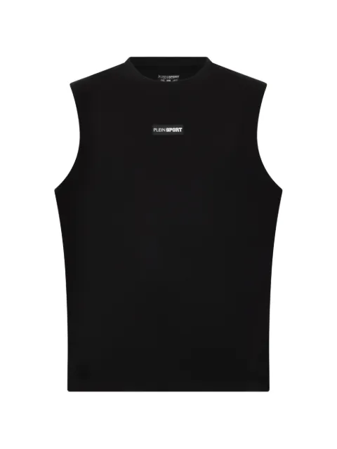 Plein Sport slub-texture logo-patch tank top
