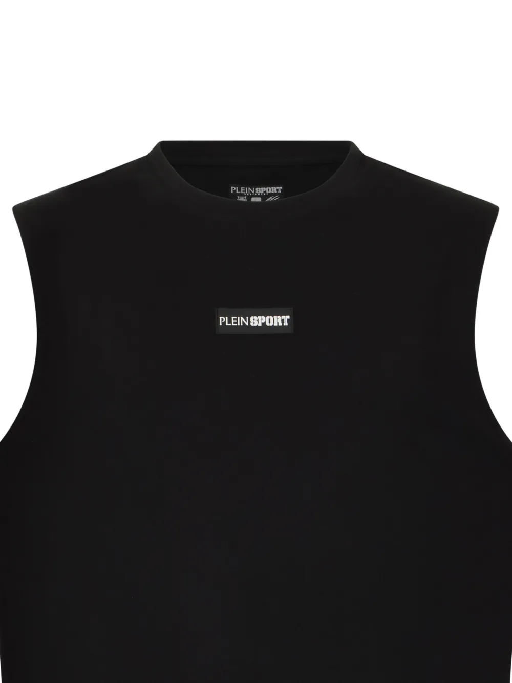 Plein Sport Tanktop met logo-patch en slub-textuur Zwart