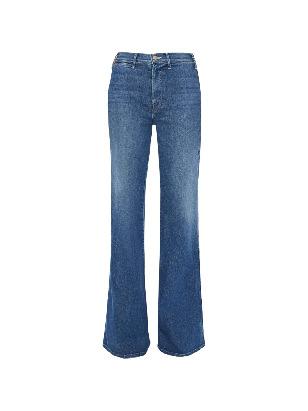 Mother Tomcat Roller Skimp High-waisted Wide-leg Jeans In Perfectly Imperfect In Blue