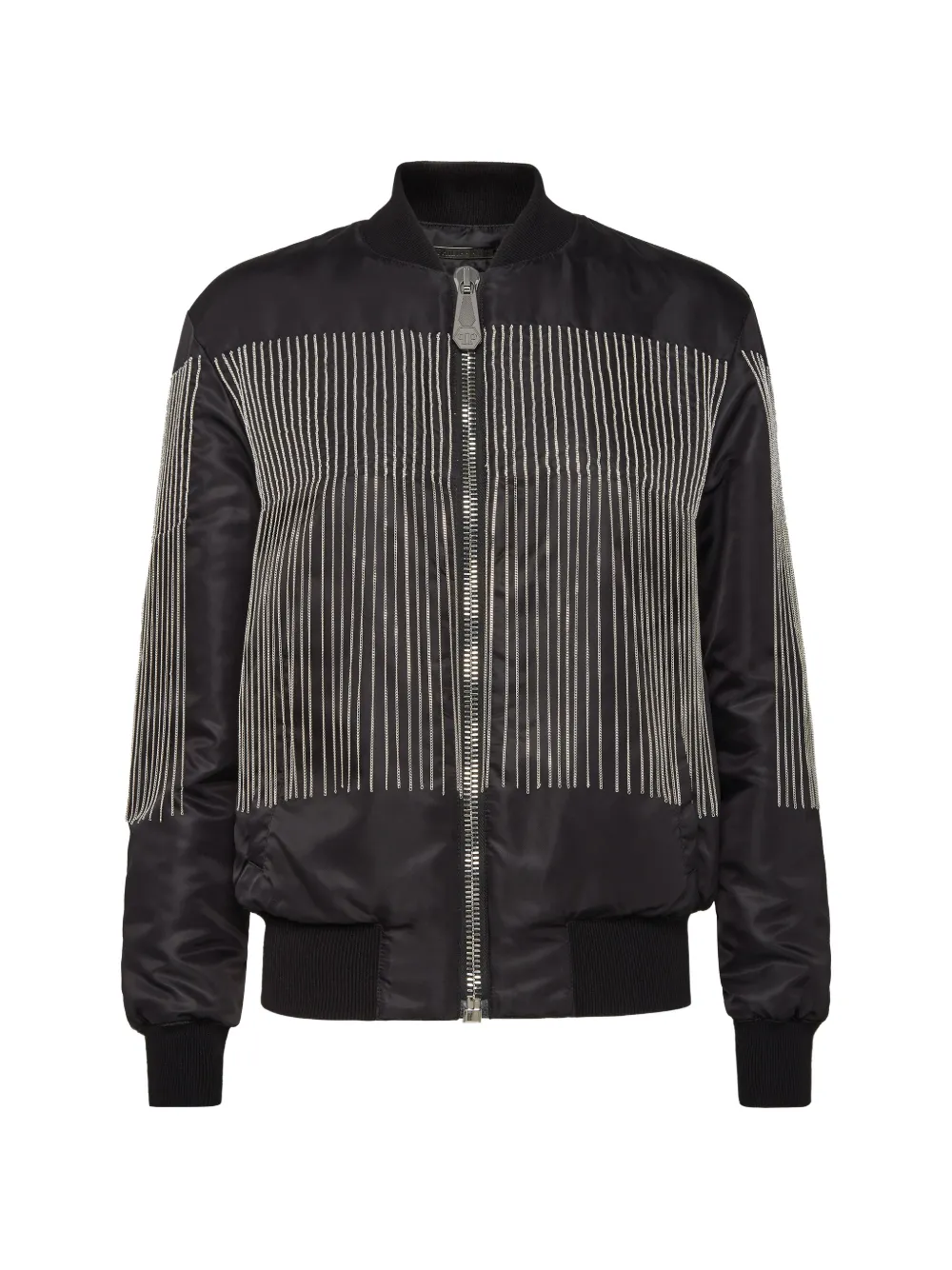 Philipp Plein fringed bomber jacket - Nero