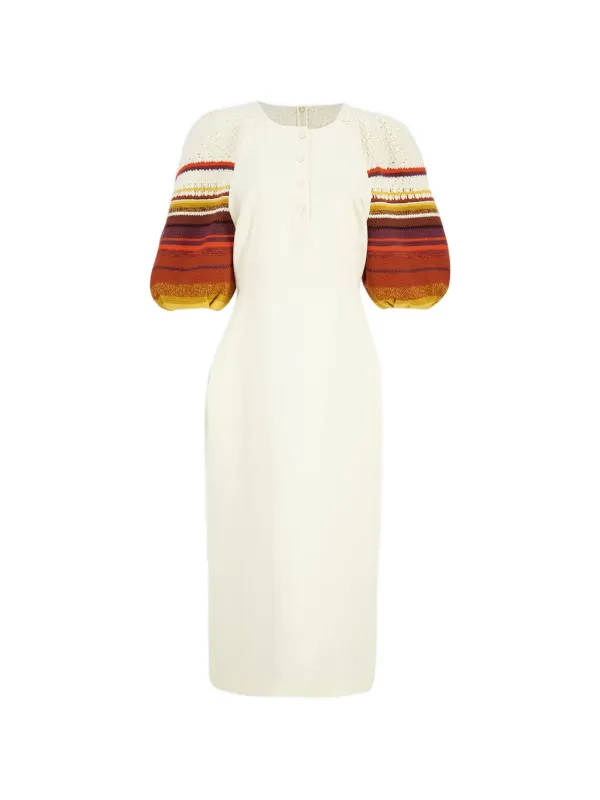 Gabriela Hearst Nomo Textured Linen Dress in Neutrals