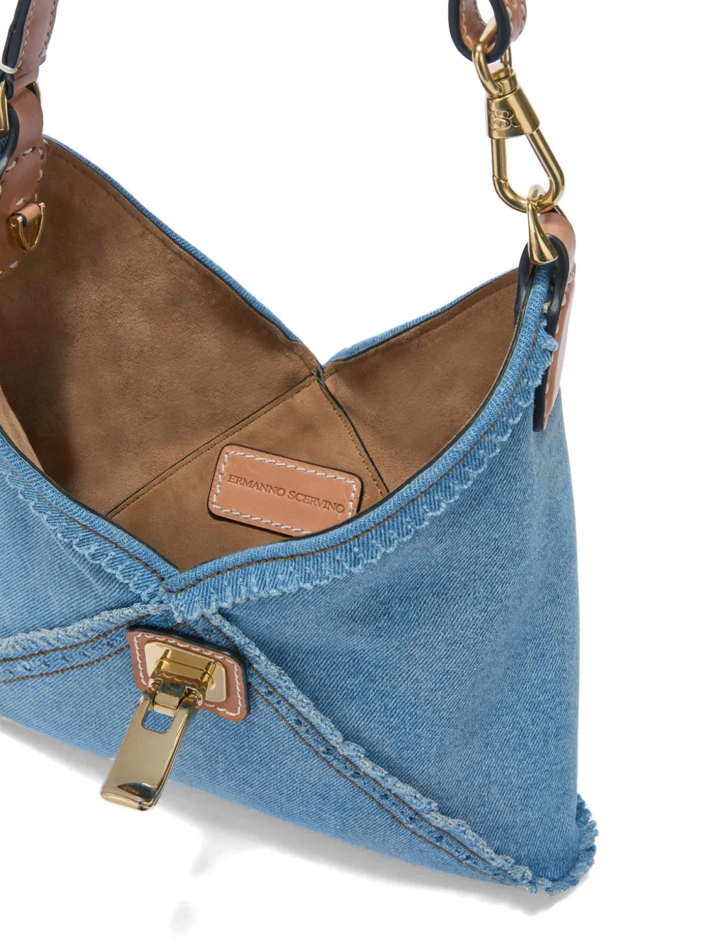 Ermanno Scervino Clio denim mini-shopper Blauw