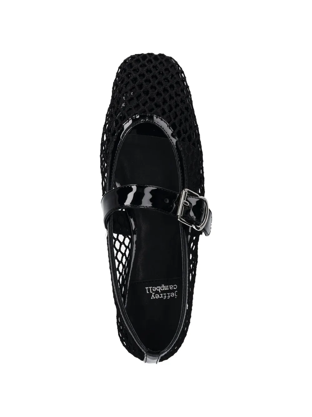 Jeffrey Campbell mesh patent-trim ballet flats Wit