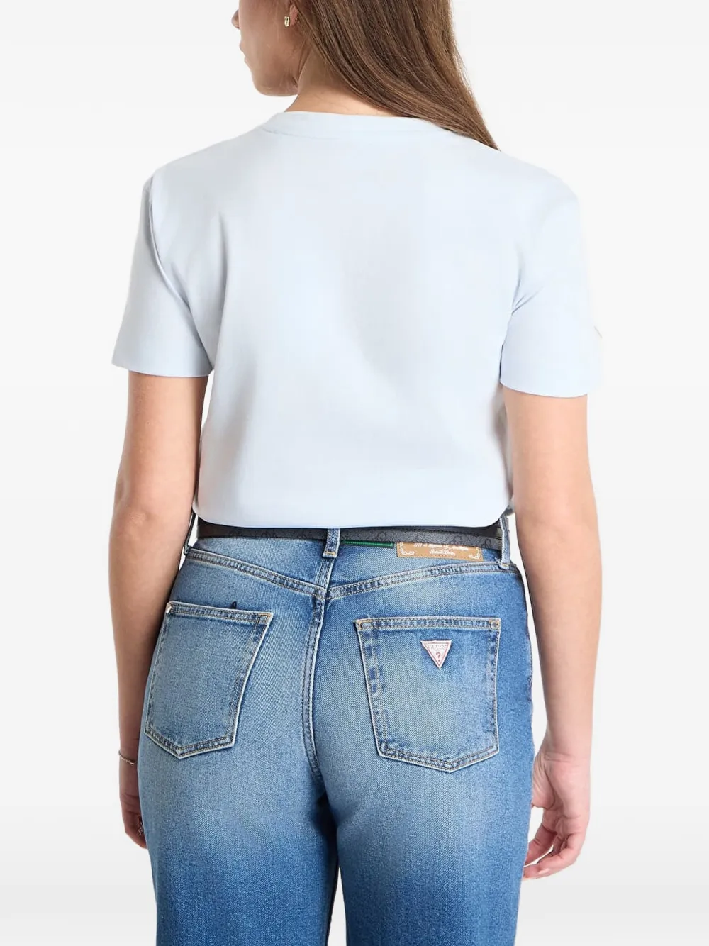 GUESS USA logo-print T-shirt Blauw