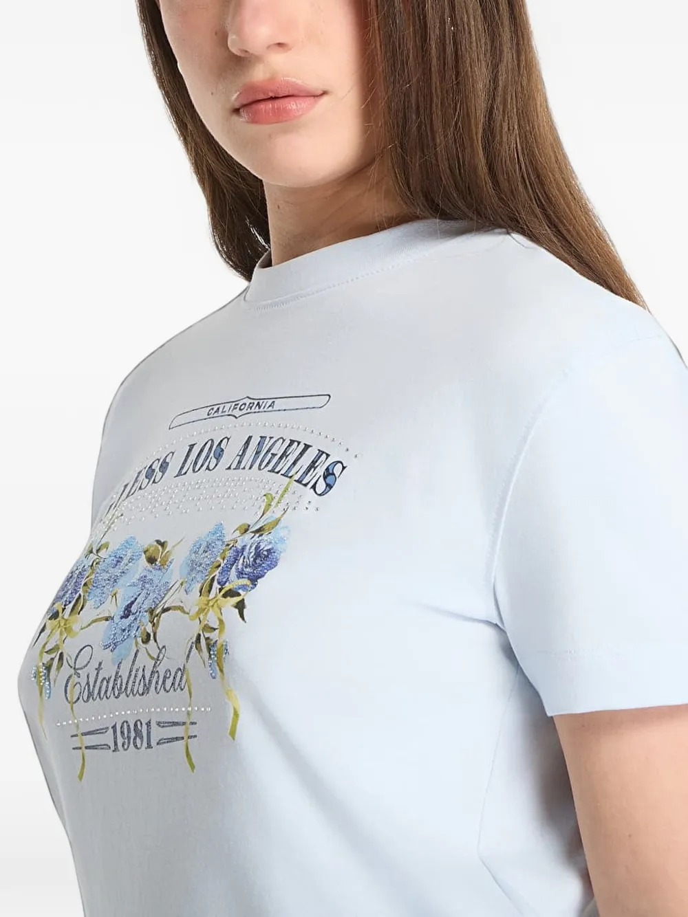 GUESS USA logo-print T-shirt Blauw