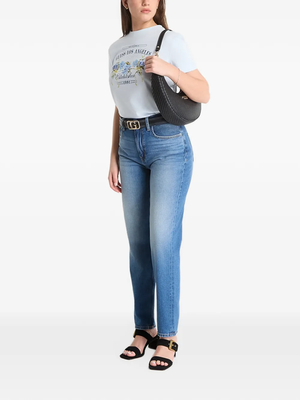 GUESS USA logo-print T-shirt Blauw