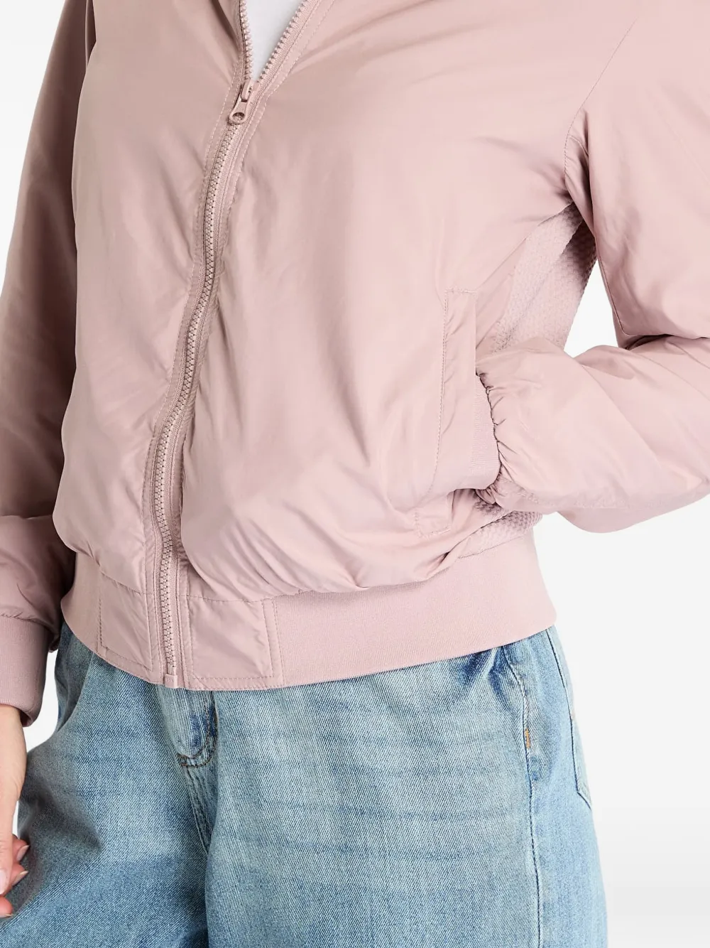 Urban Classics Bomberjack met geribbelde afwerking Roze