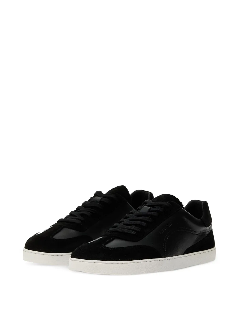 GROUNDIES suede-panelled leather sneakers Zwart