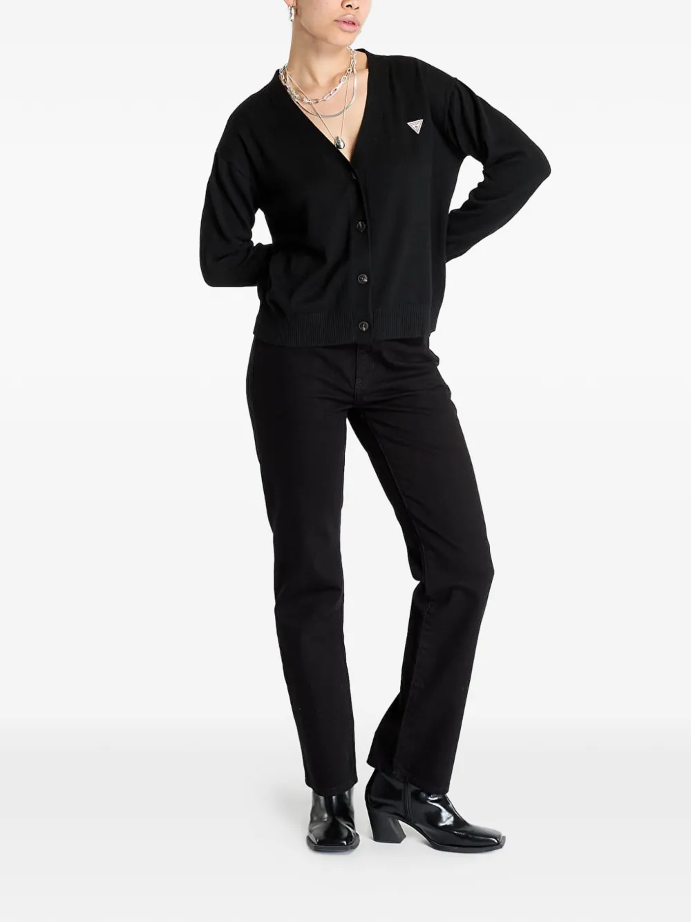 GUESS USA Vest met logopatch Zwart