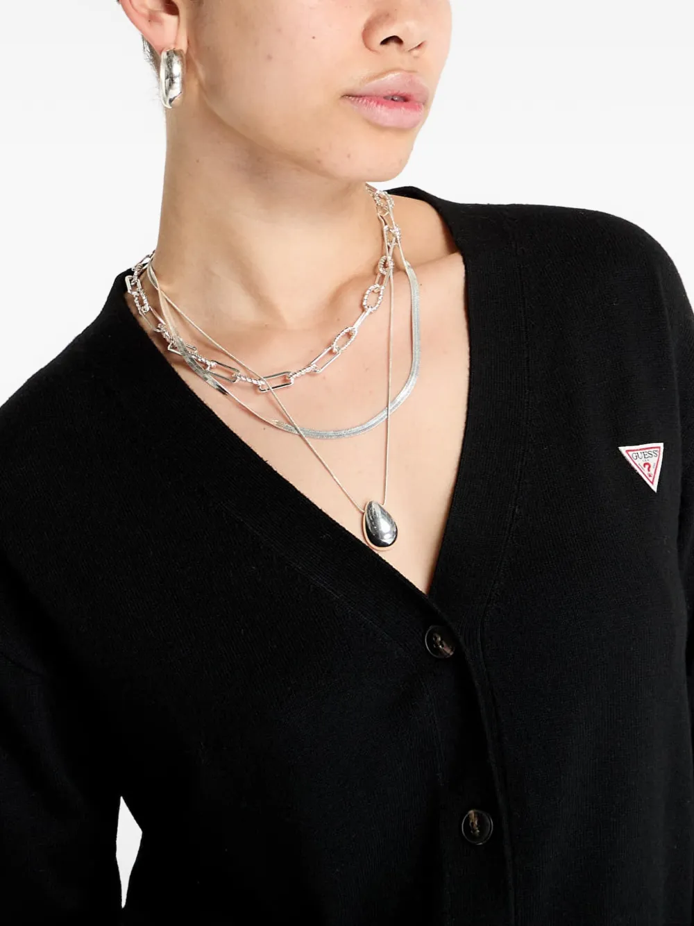 GUESS USA Vest met logopatch Zwart