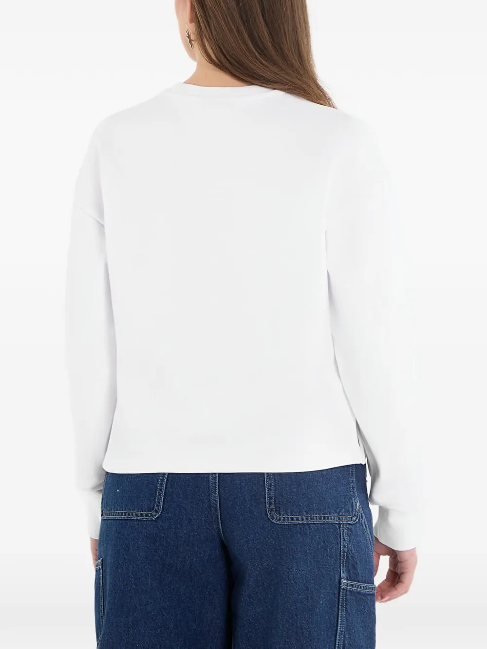 Karl Lagerfeld Jeans Trui met logopatch en bloemenprint Wit