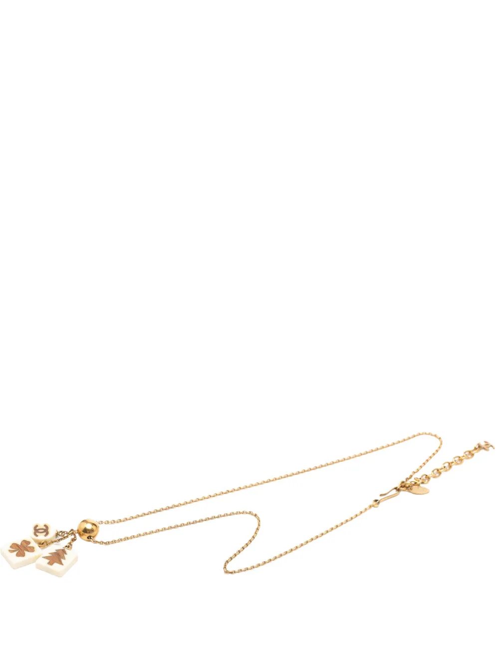 CHANEL Pre-Owned 2003 Gold Plated Resin CC Tree Clover Charms Pendant Necklace costume necklace - Oro