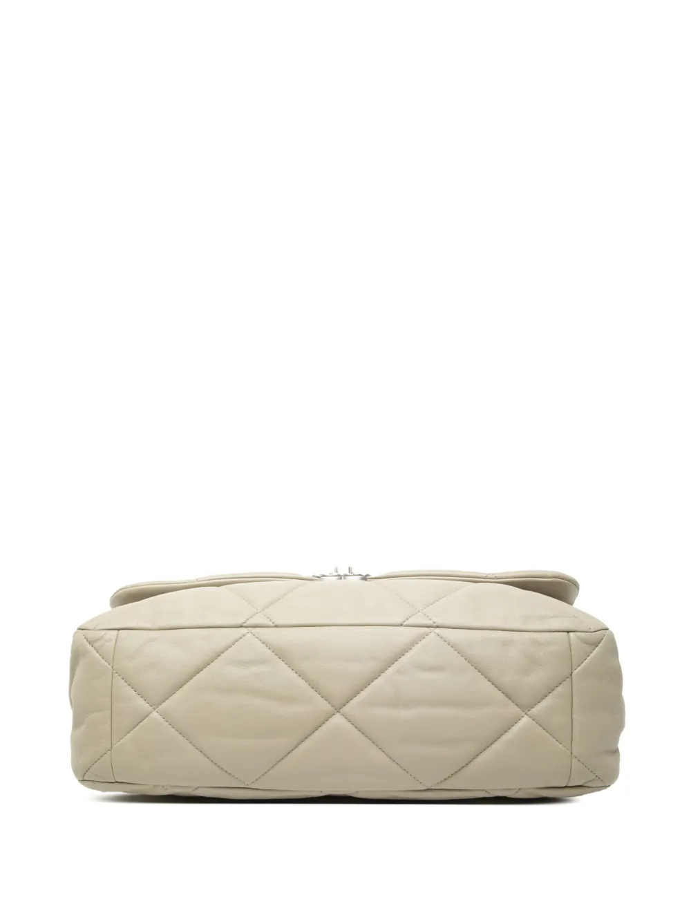 Chanel Pre-owned 2021-2026 Maxi Lambskin 19 Flap Satchel in Grey, view 4