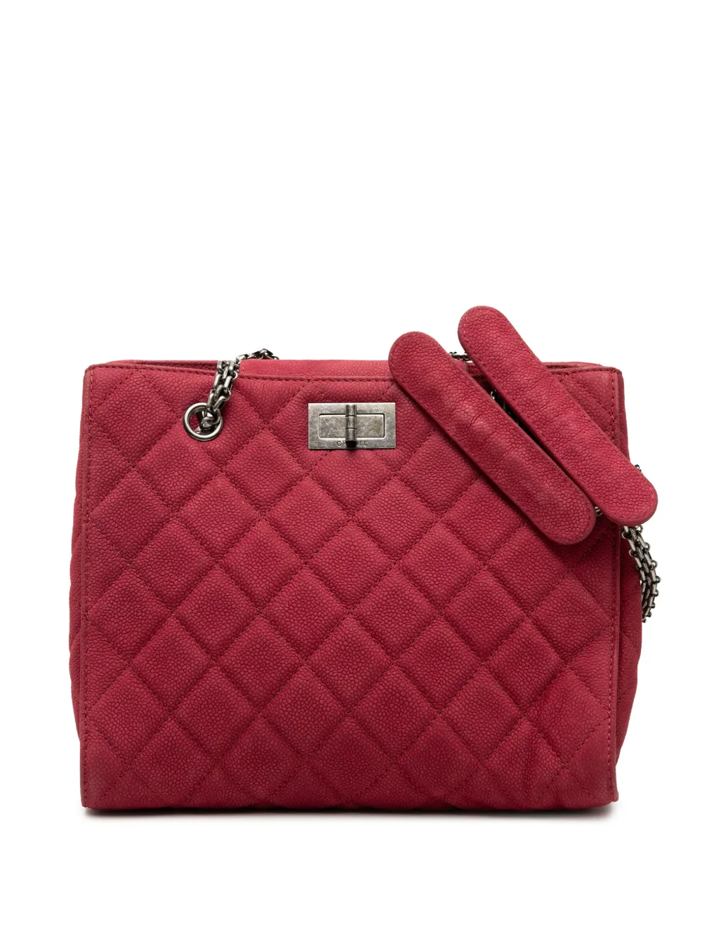 CHANEL Pre-Owned 2012-2013 Quilted Caviar Reissue 2.55 tote bag - Rosso