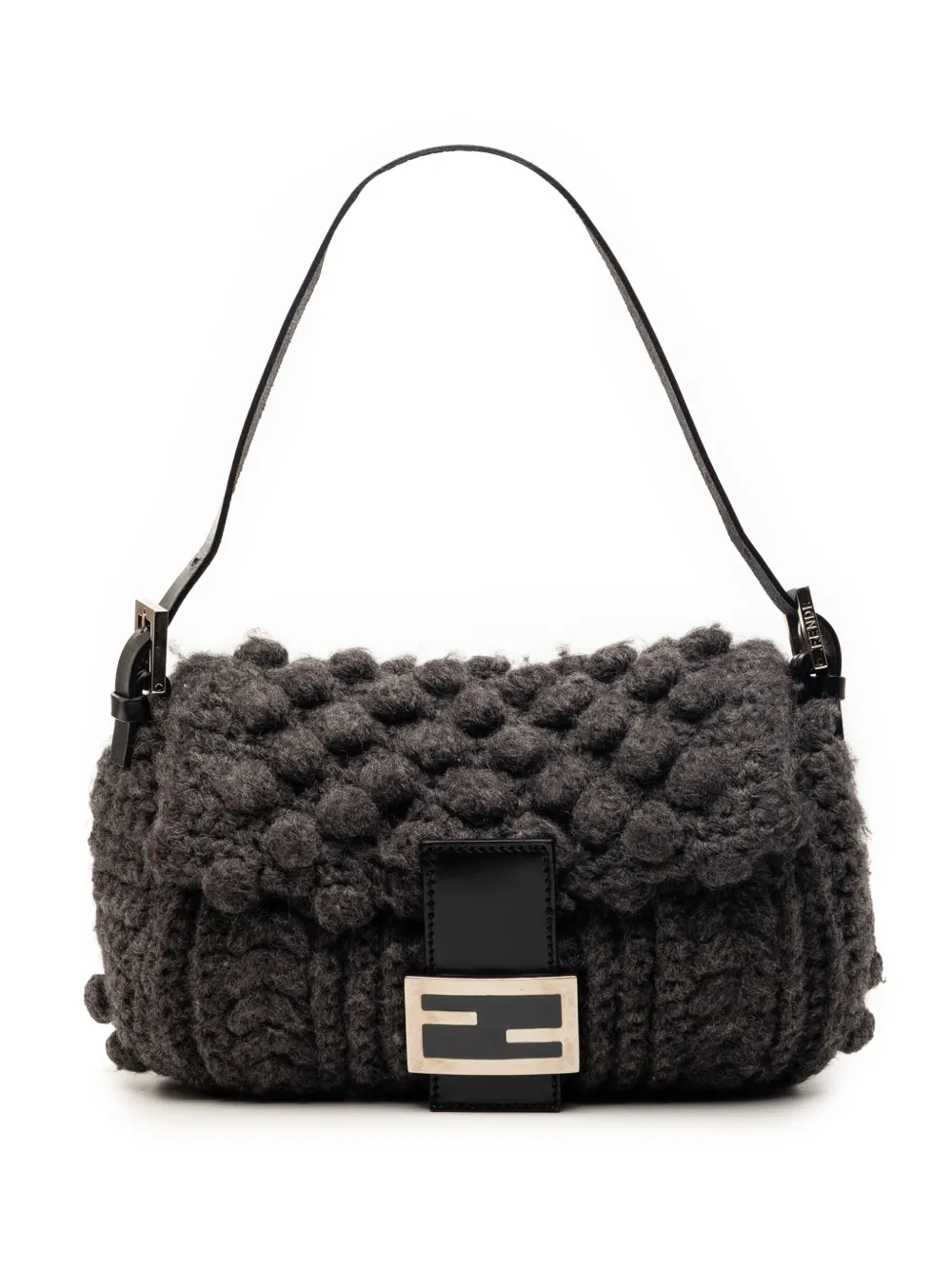 Fendi Pre-Owned 2000-2010 Knit Wool Mamma Baguette shoulder bag - Grigio