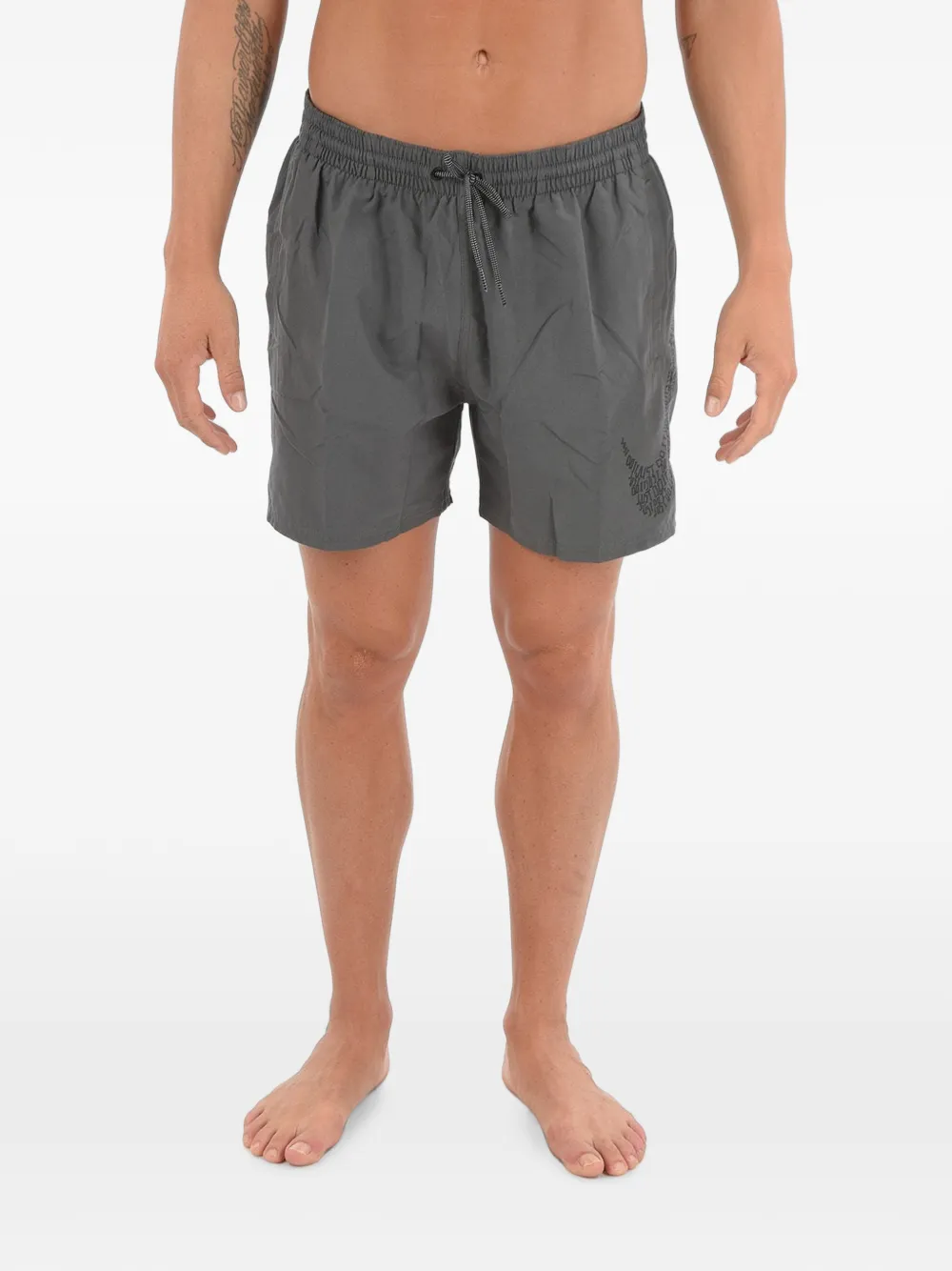 Nike Logo-print Drawstring Swim Shorts In Grey