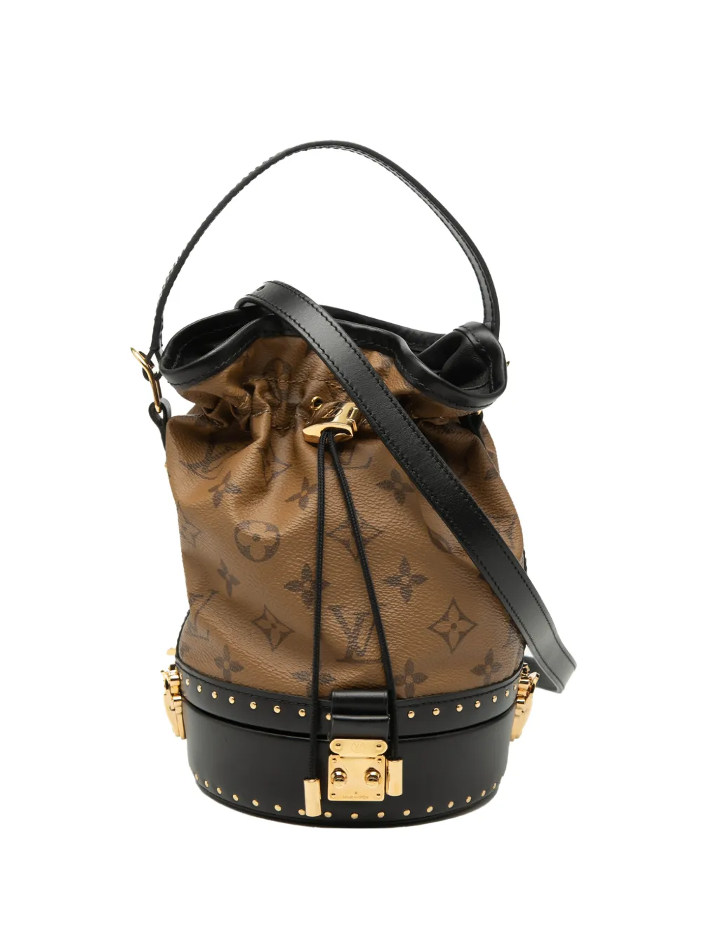 Louis Vuitton Pre-Owned 2017 Monogram Reverse Petit Noe Trunk bucket bag - Braun