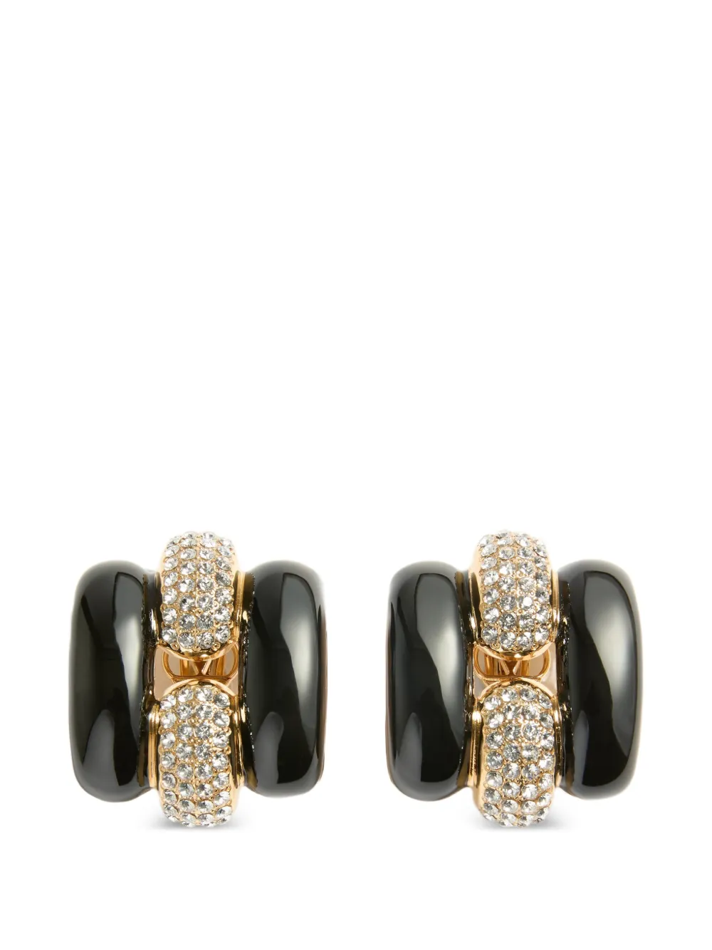 Valentino Garavani Pas Plus metal, enamel and Swarovski® crystal earrings - Oro