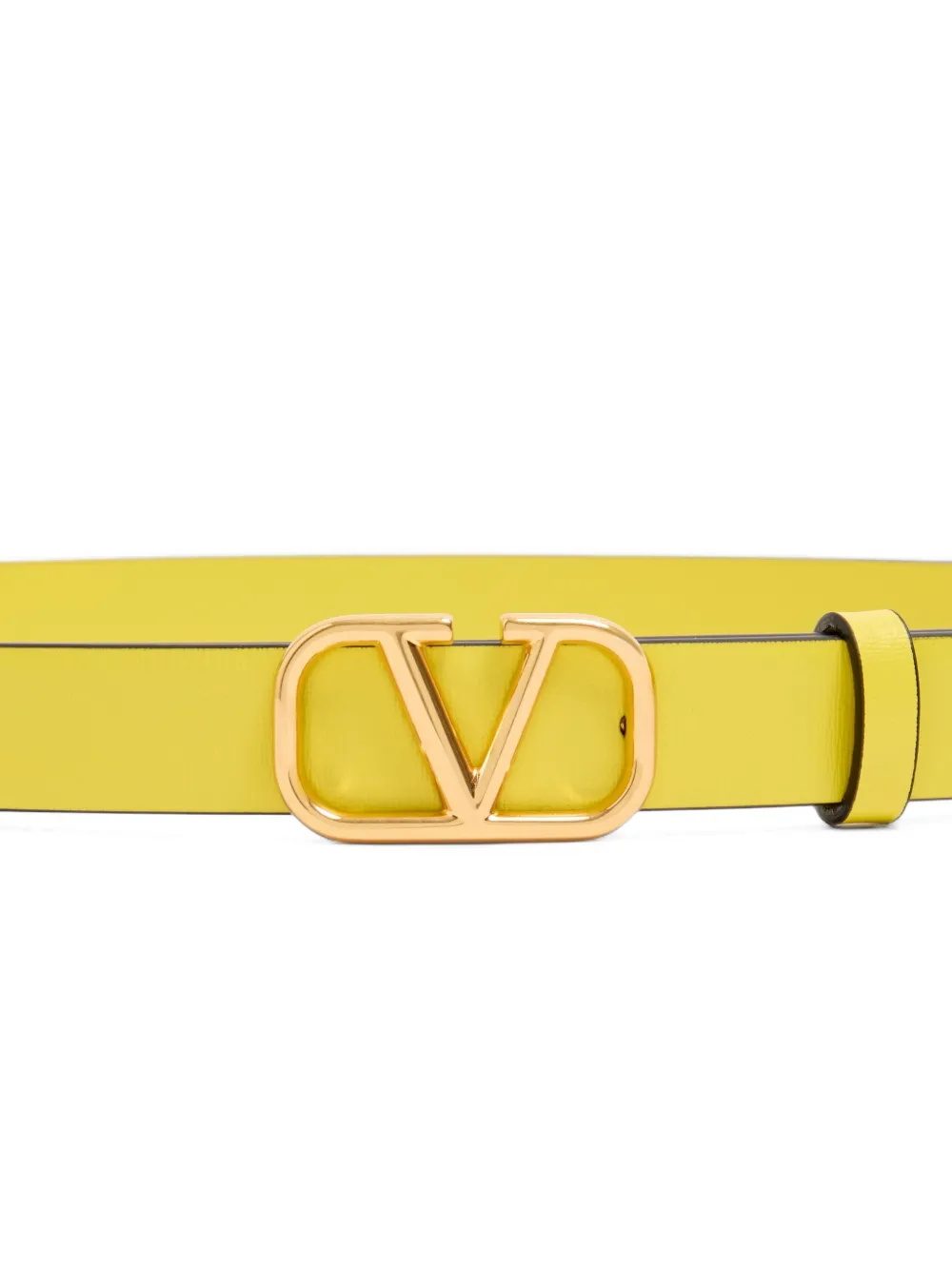 Valentino Garavani VLogo Signature belt in glossy calfskin 20mm Geel