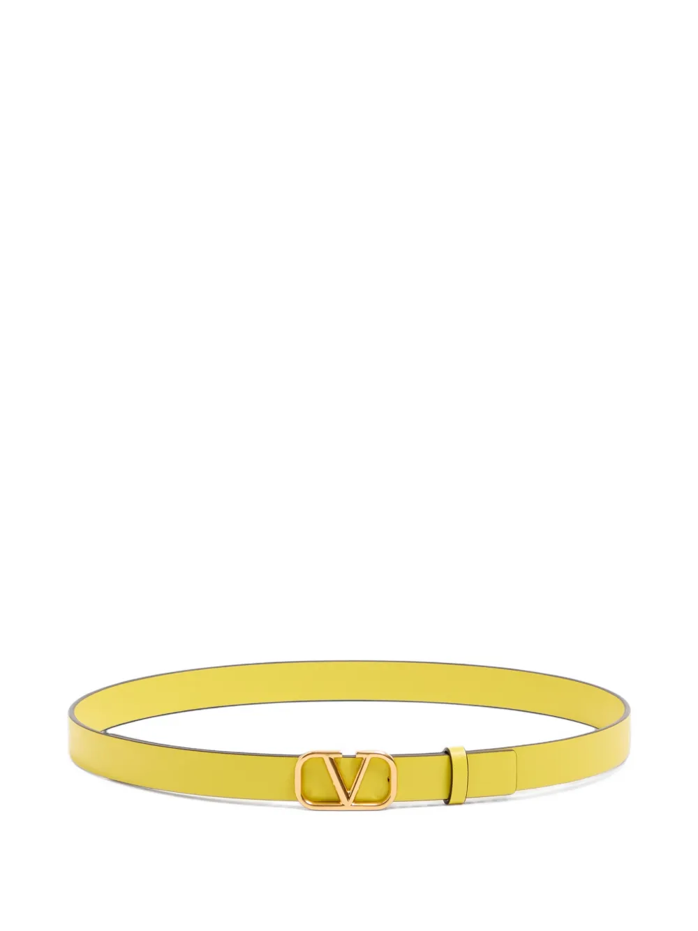 Valentino Garavani VLogo Signature belt in glossy calfskin 20mm - Giallo