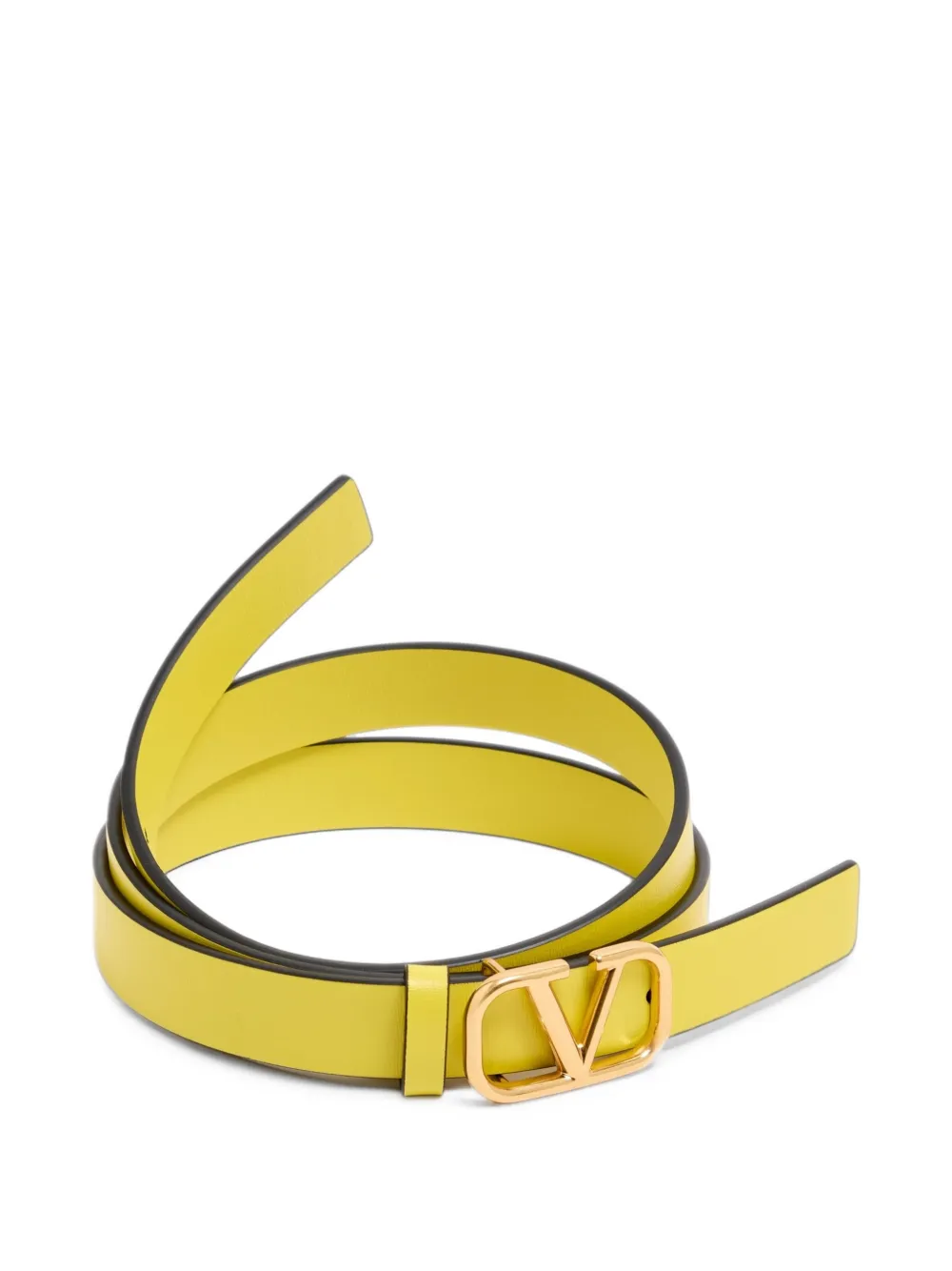Valentino Garavani VLogo Signature belt in glossy calfskin 20mm Geel