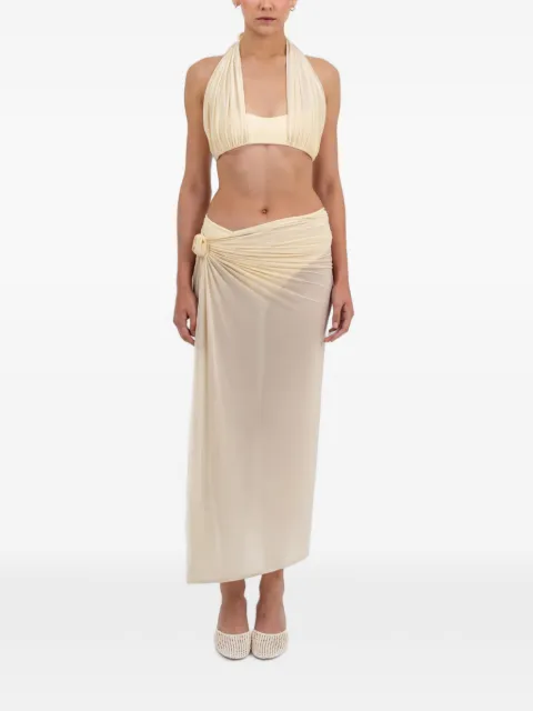 Maygel Coronel Pollera knotted-detail wrap skirt
