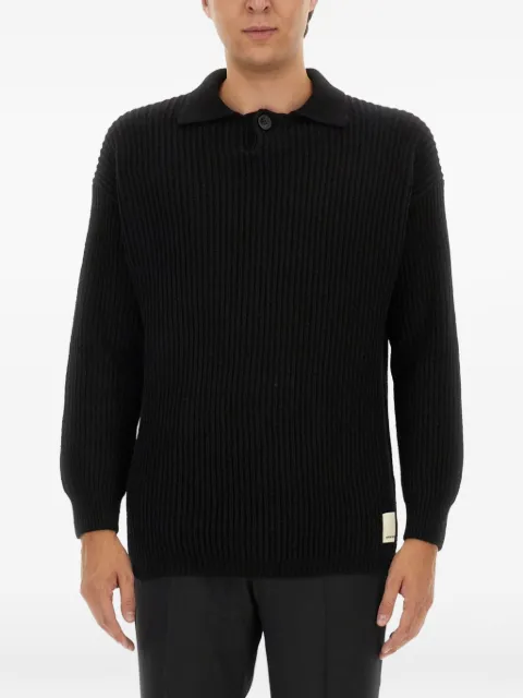 Emporio Armani suéter tejido de canalé con botones