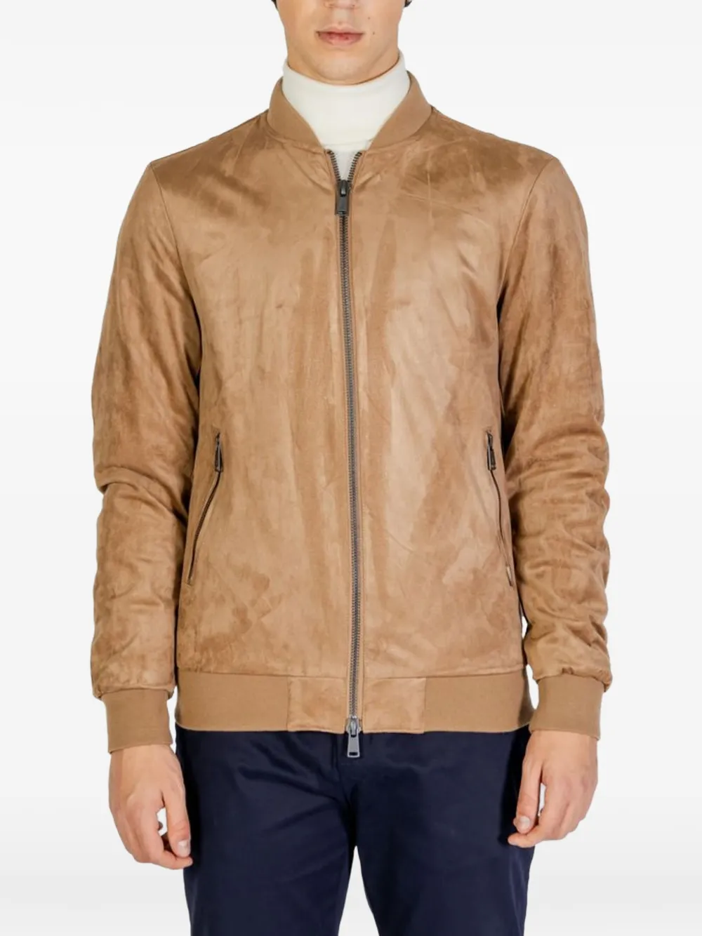 GIANNI LUPO zip-up bomber jacket - Toni neutri
