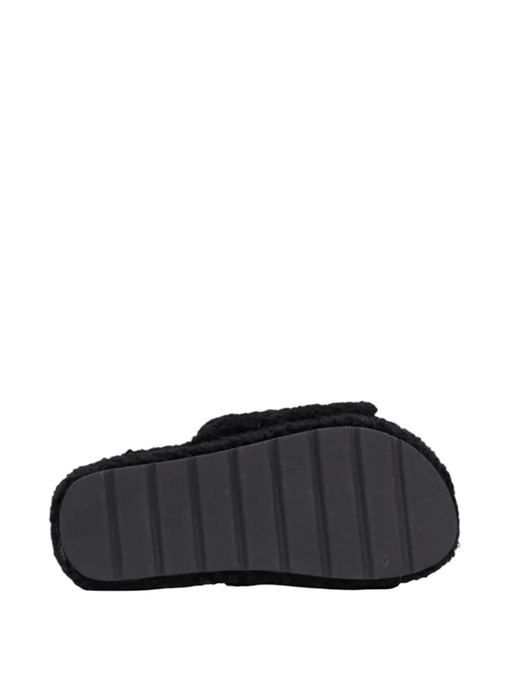 Polo Ralph Lauren borg-texture embroidered slippers Zwart