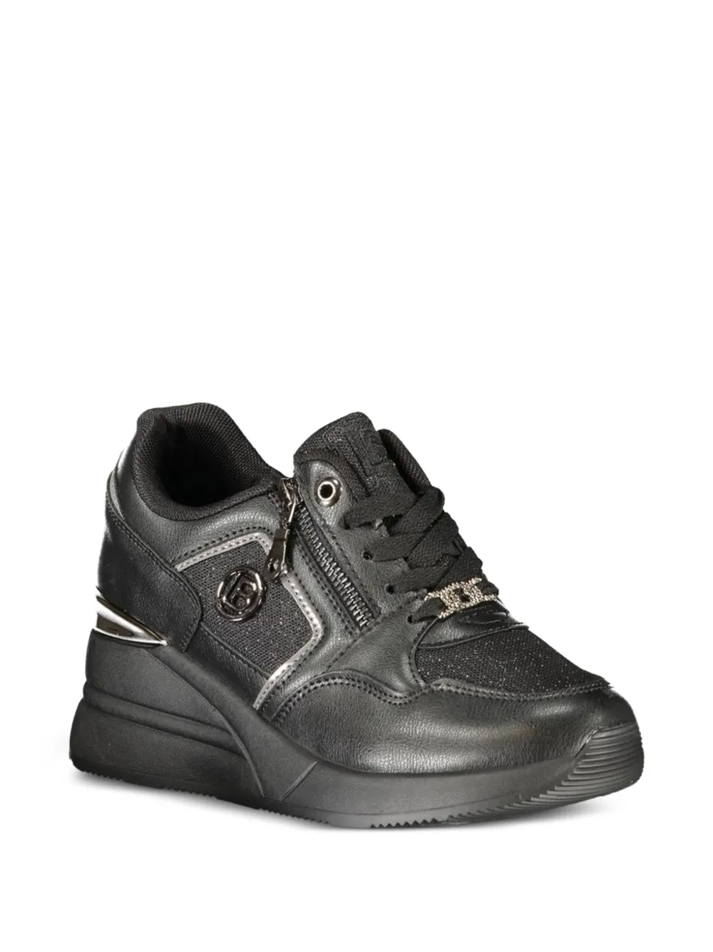 Laura Biagiotti zipper-detail platform sneakers Zwart