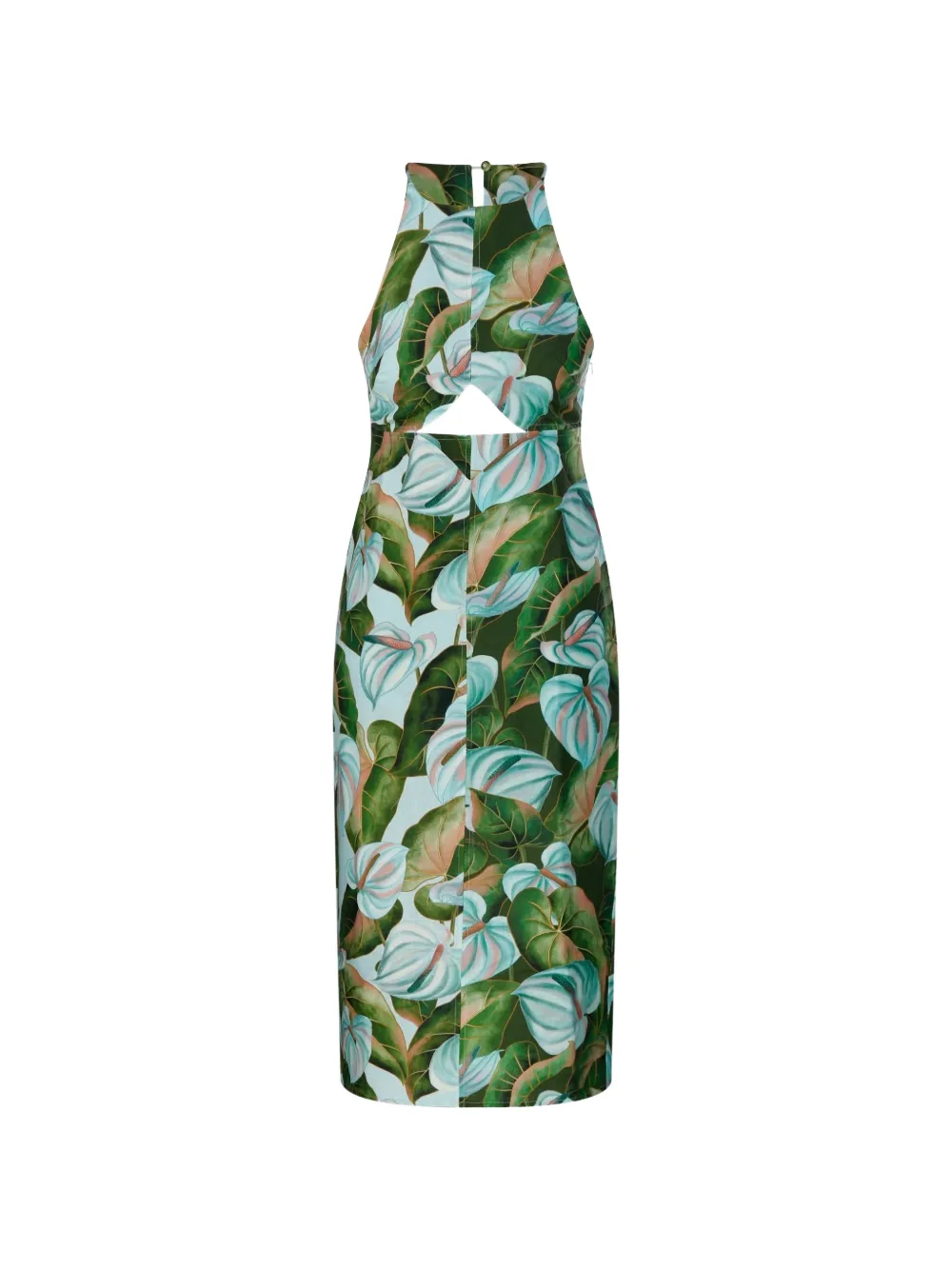 FARM Rio cut-out floral-print midi dress - Verde