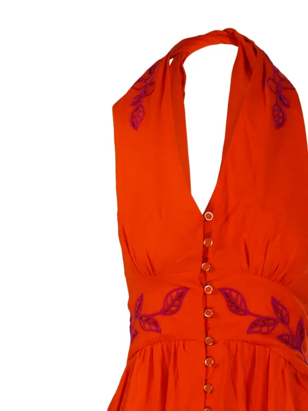 farm rio orange floral dress Farm Rio Orange Flower Mini Dress