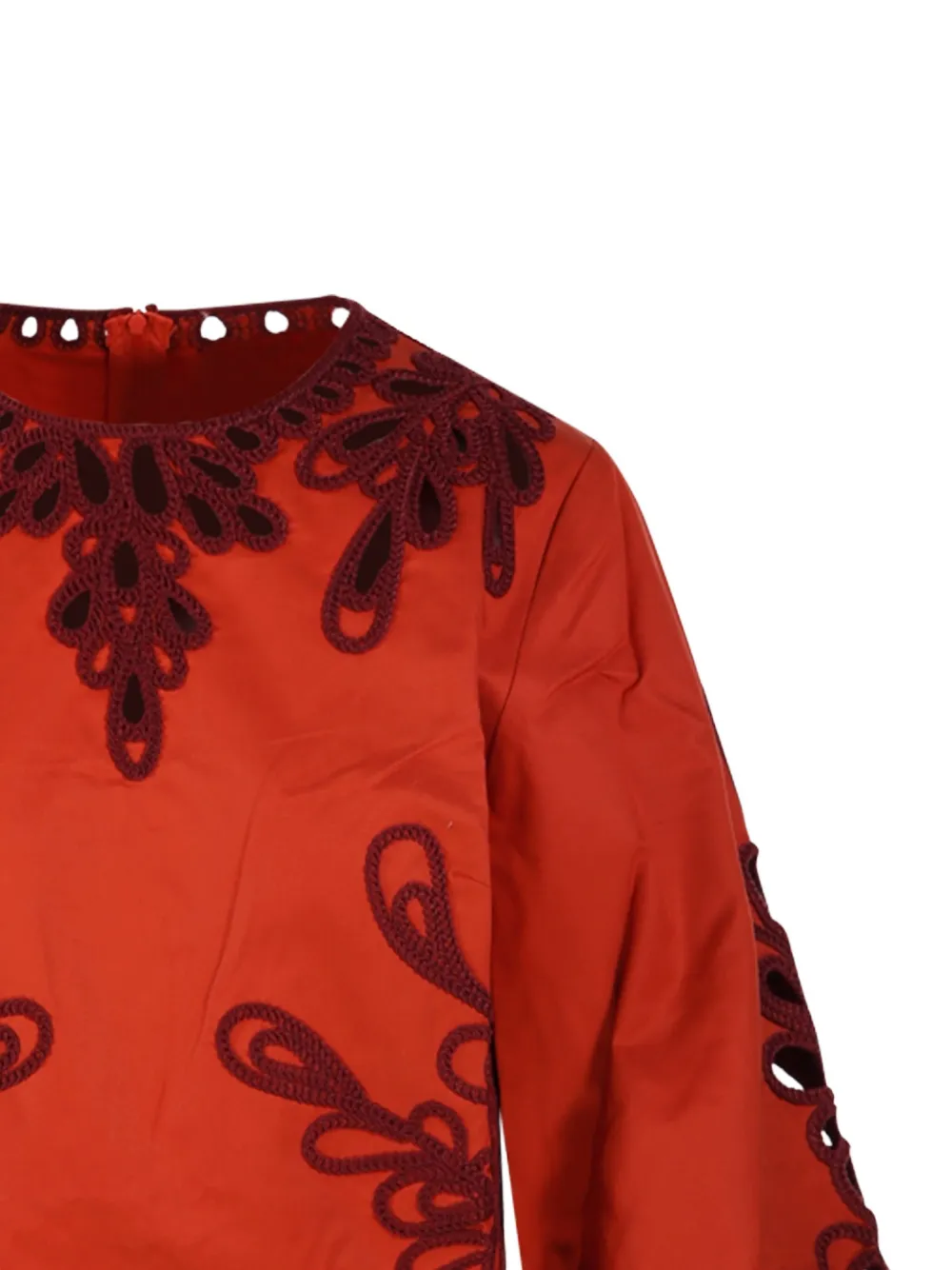 Antik Batik Deva top met borduurwerk en uitgesneden details Oranje