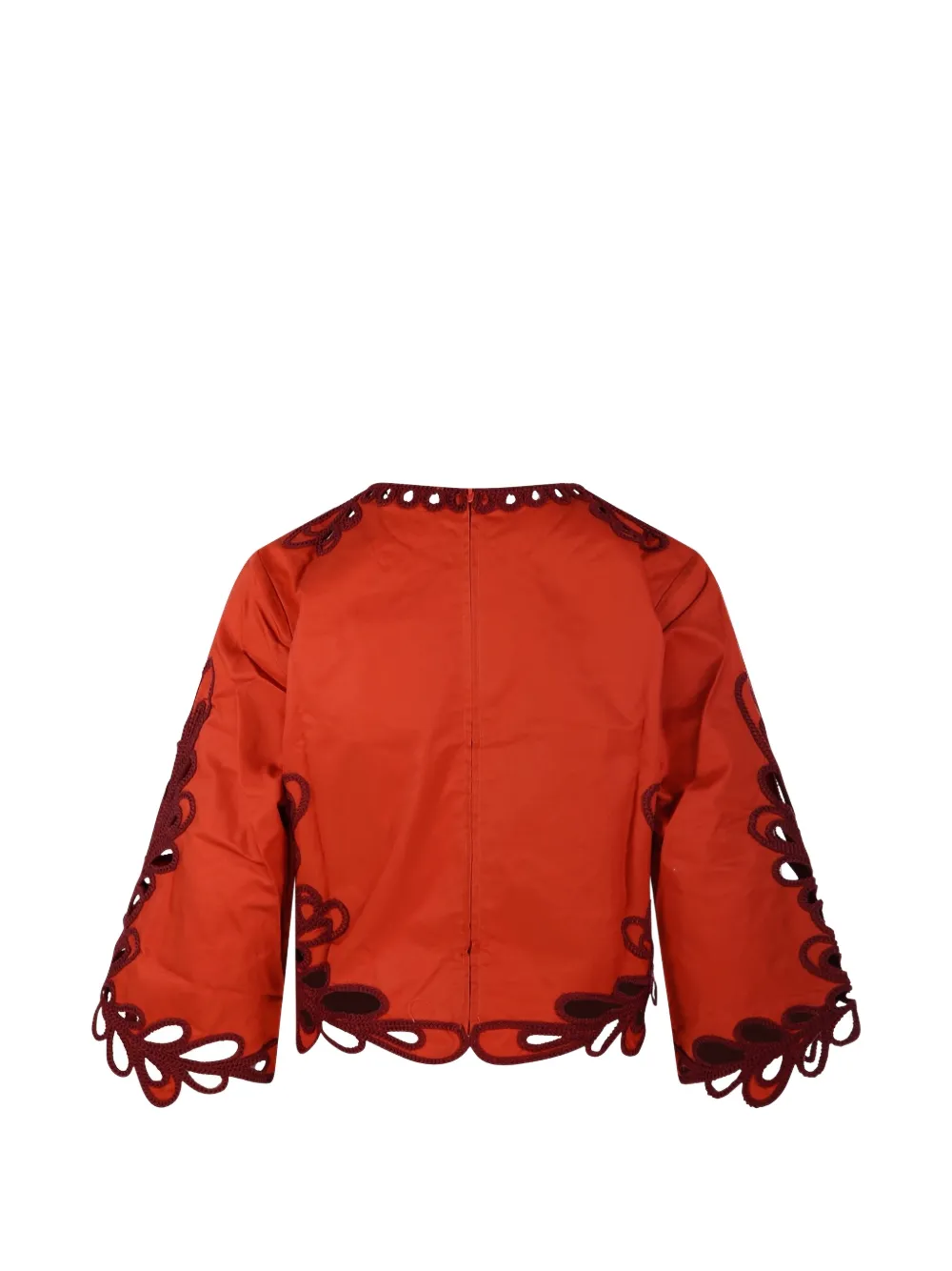 Antik Batik Deva top met borduurwerk en uitgesneden details Oranje