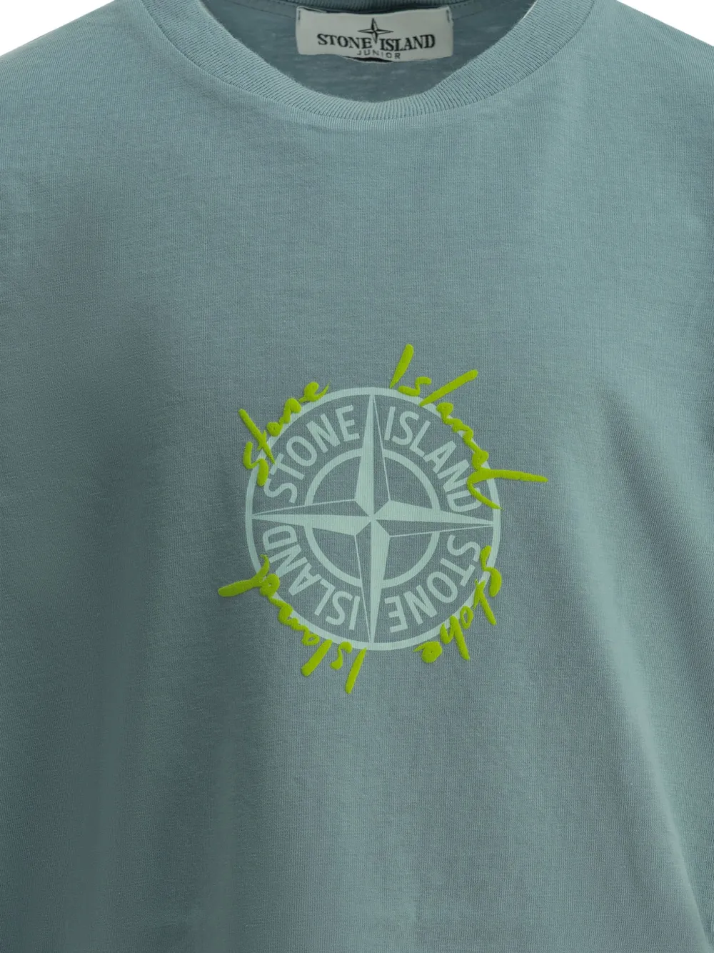 Stone Island Junior T-shirt met logoprint Blauw
