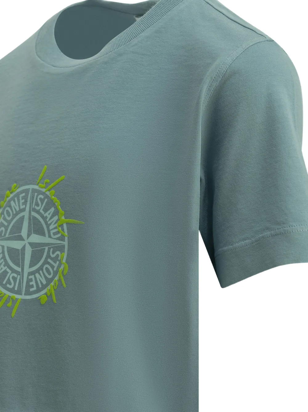 Stone Island Junior T-shirt met logoprint Blauw