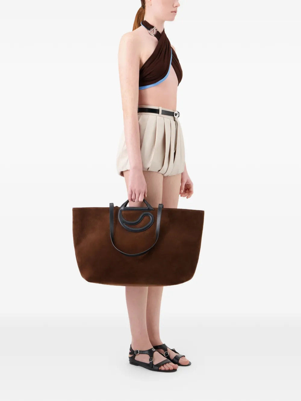 Coperni Geplooide shorts Bruin