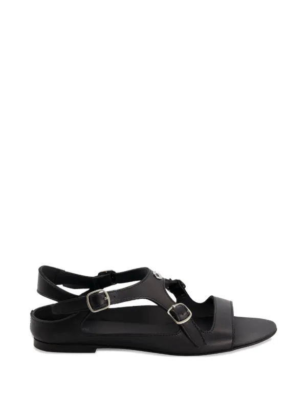 Coperni Buckle-on Leather Sandals in Black