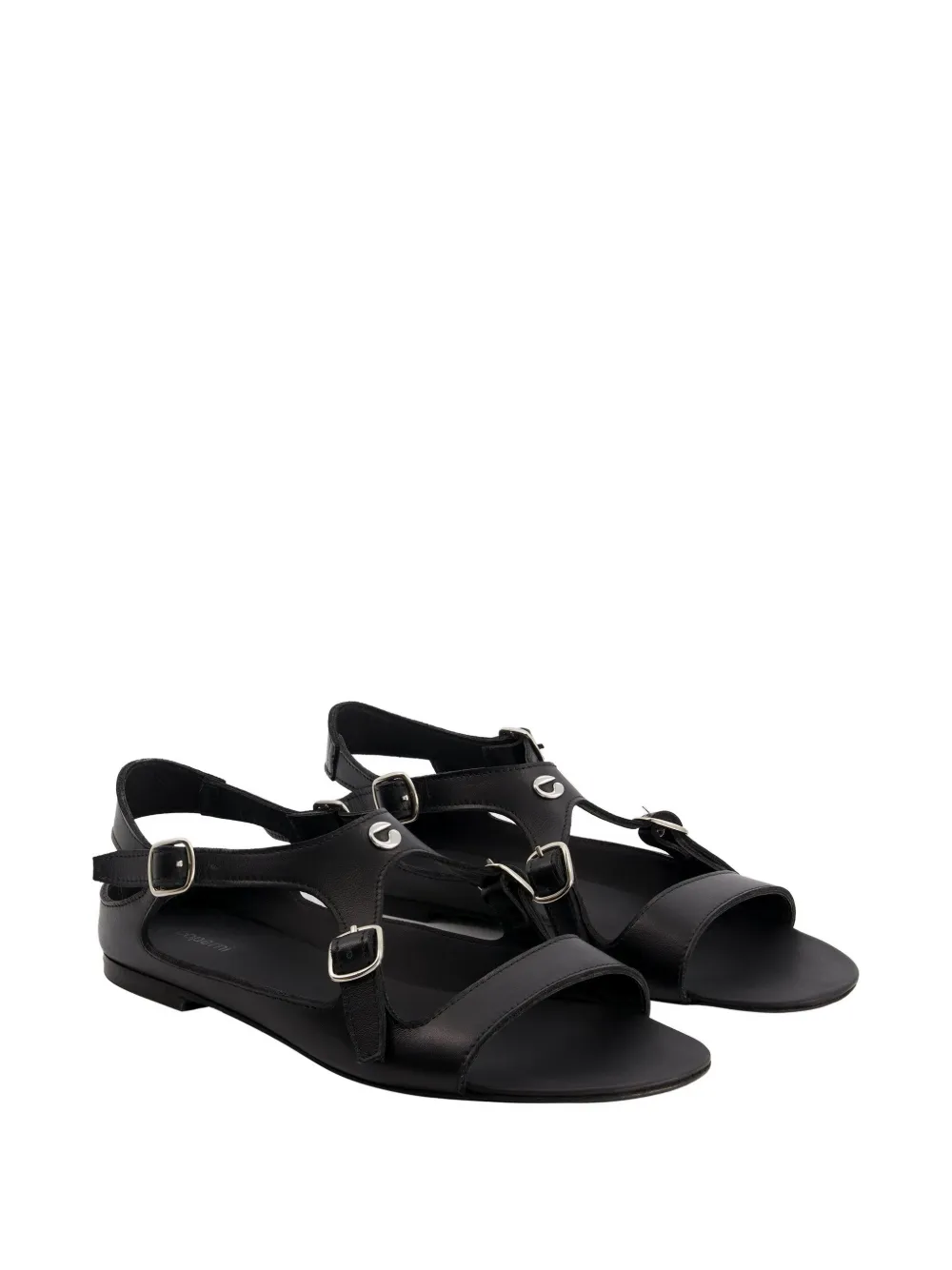Coperni buckle leather sandals Zwart