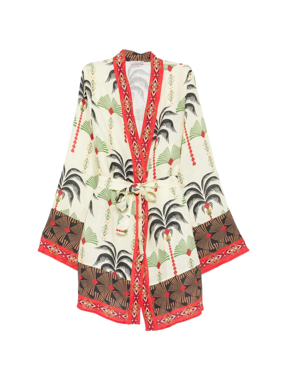 Carlotta palm-print belted cover-up