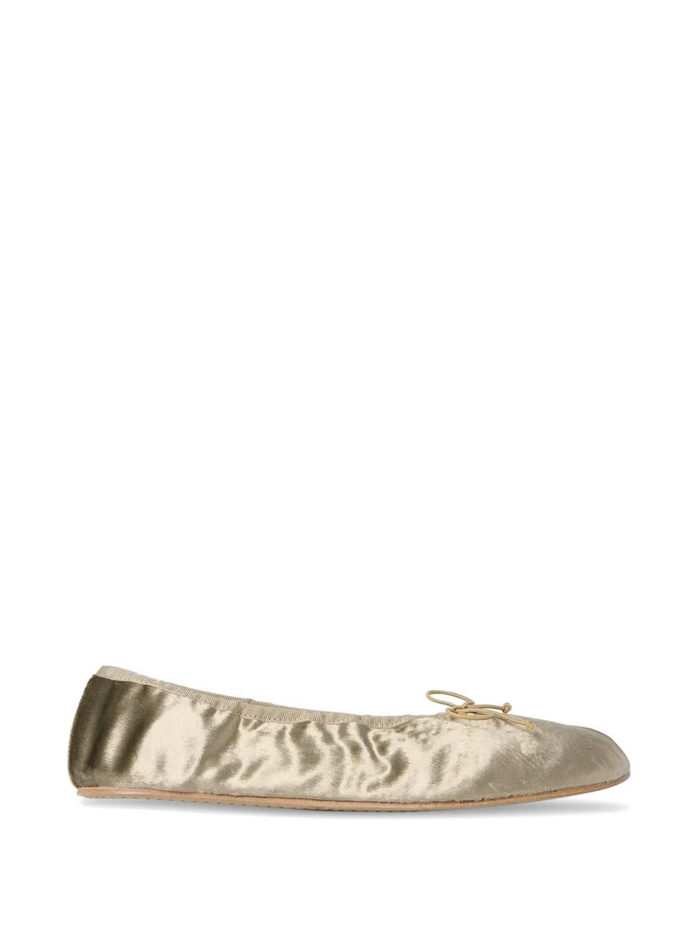 The Row bow-detail velvet ballet flats - Oro