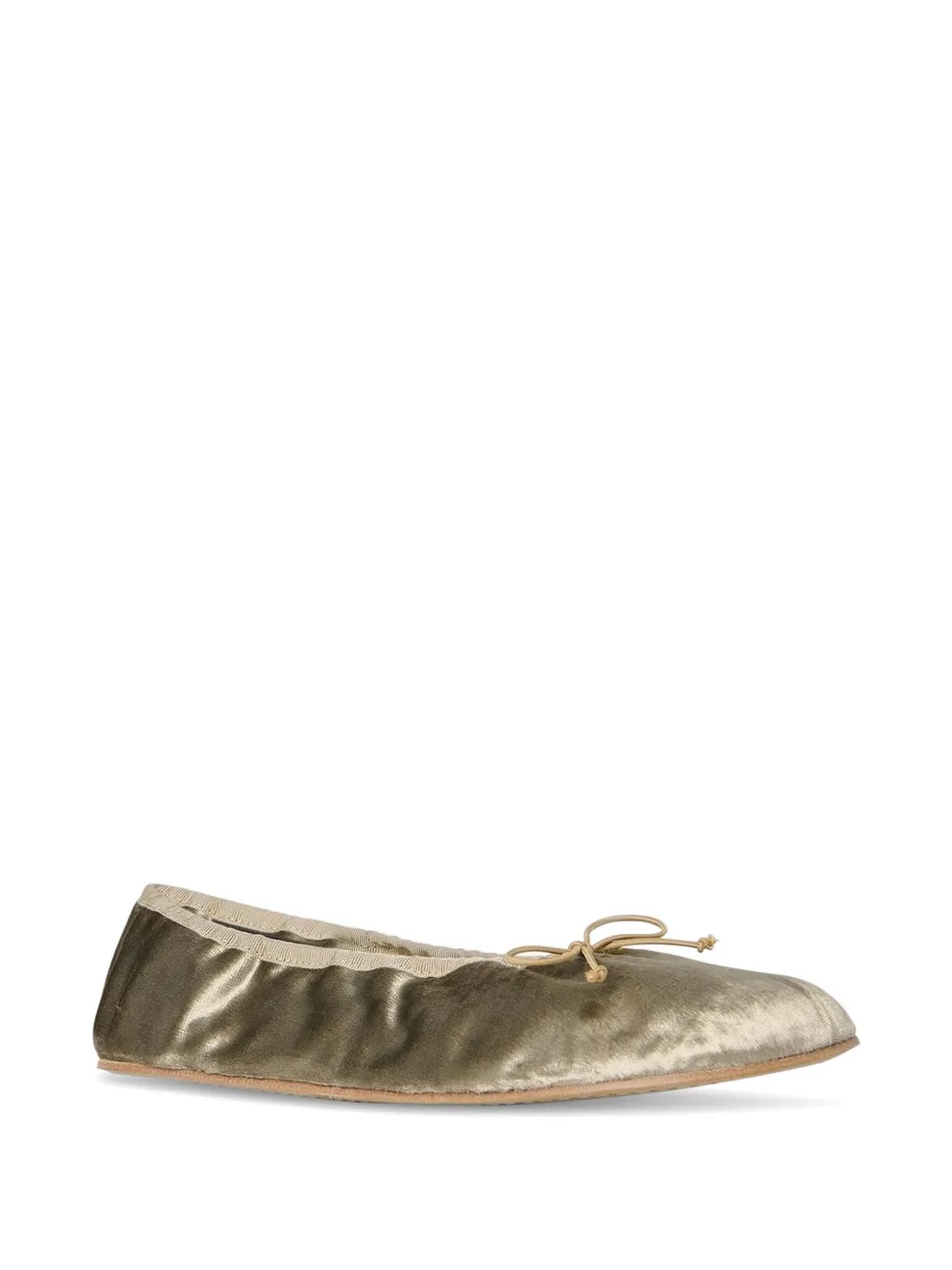 The Row bow-detail velvet ballet flats Goud